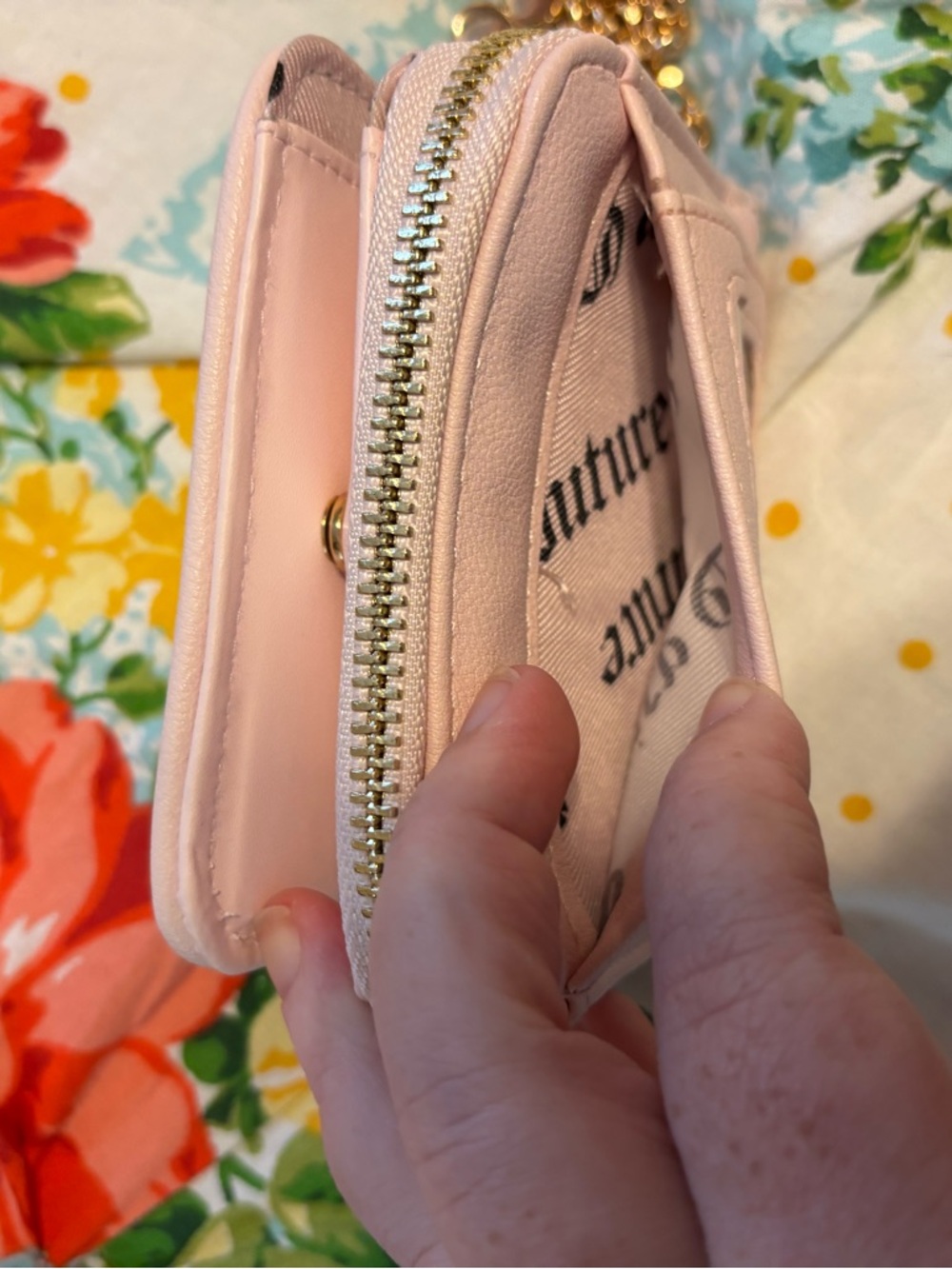 Juicy Couture Blue Cherry Print Wallet with Pink Trim - Picture 6 of 7